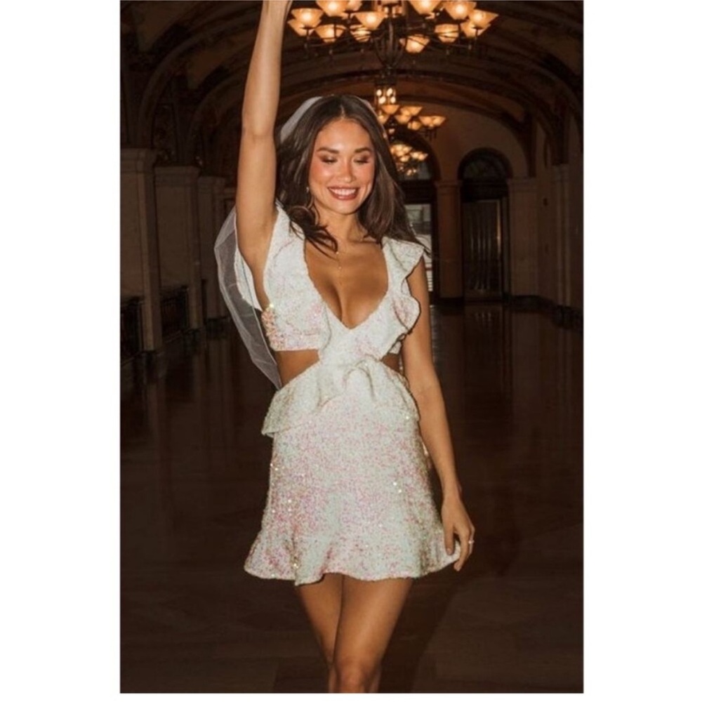 Show Me Your Mumu White Sequin Dress